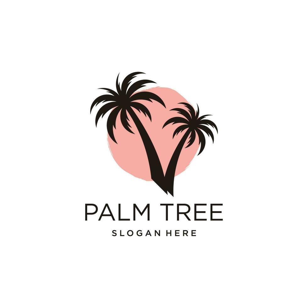 Palma árvore logotipo Projeto vetor ícone com moderno idéia