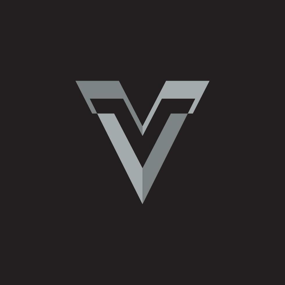 letra v gradiente geométrico 3d logotipo vetor