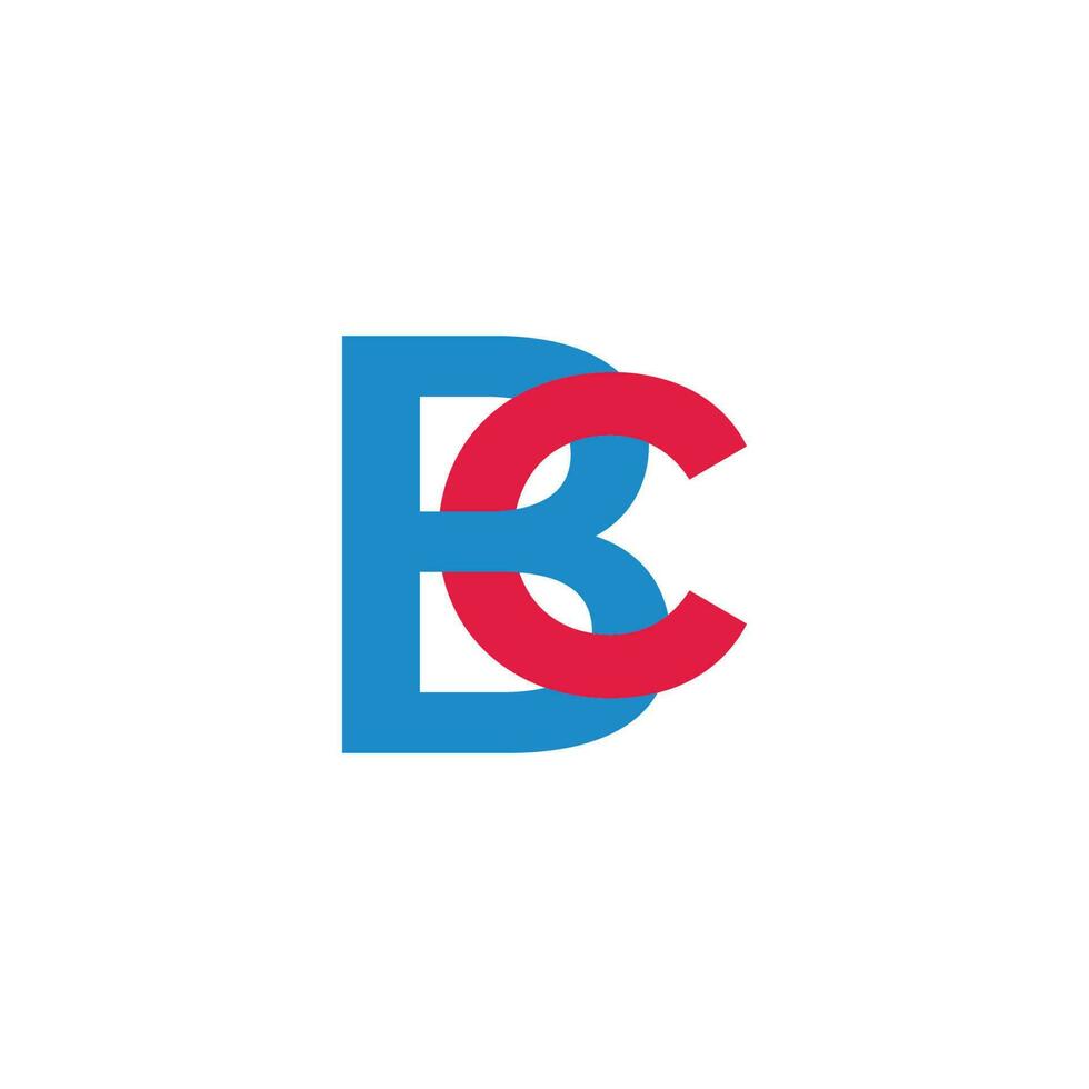 carta bc ligado colorida sobreposição logotipo vetor