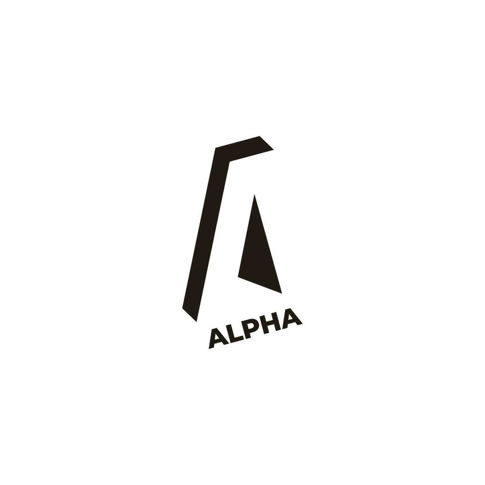 carta uma alfa abstrato sombra 3d geométrico logotipo vetor