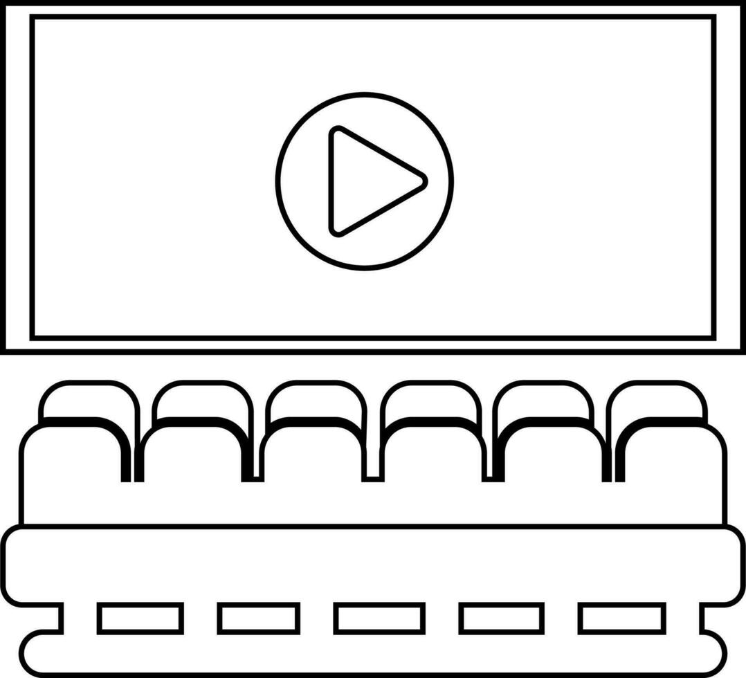 acidente vascular encefálico estilo do filme teatro ícone dentro ilustração. vetor