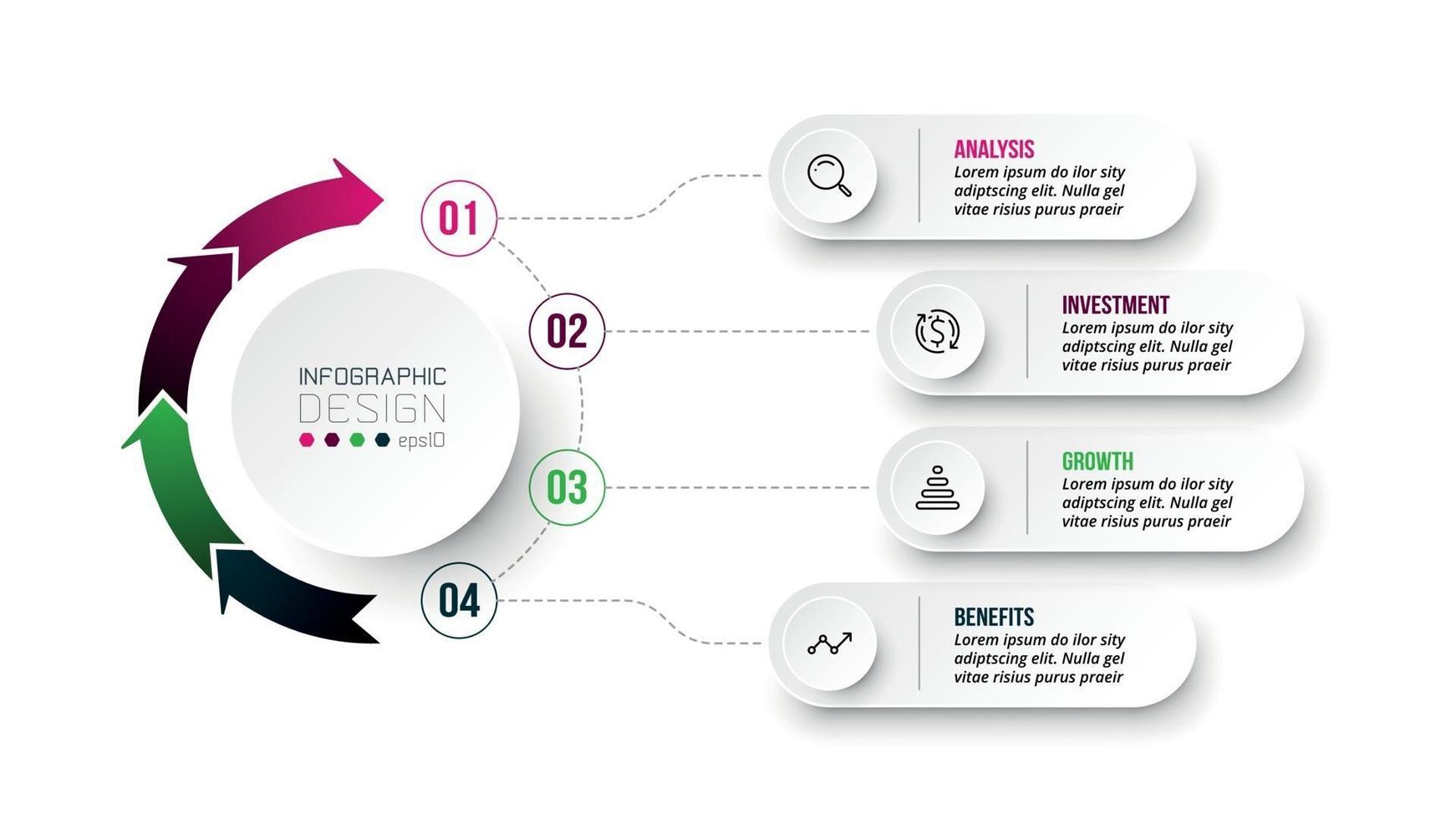 modelo de infográfico de diagrama de negócios ou marketing vetor