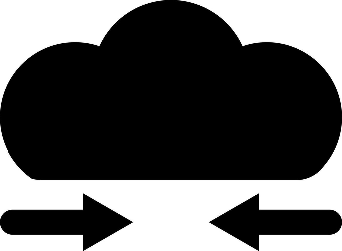 nuvem dados transferir ícone dentro plano estilo. vetor