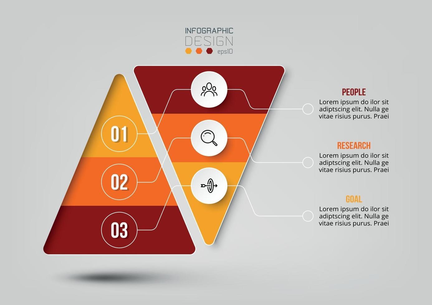 modelo de infográfico de fluxo de trabalho de negócios em pirâmide vetor