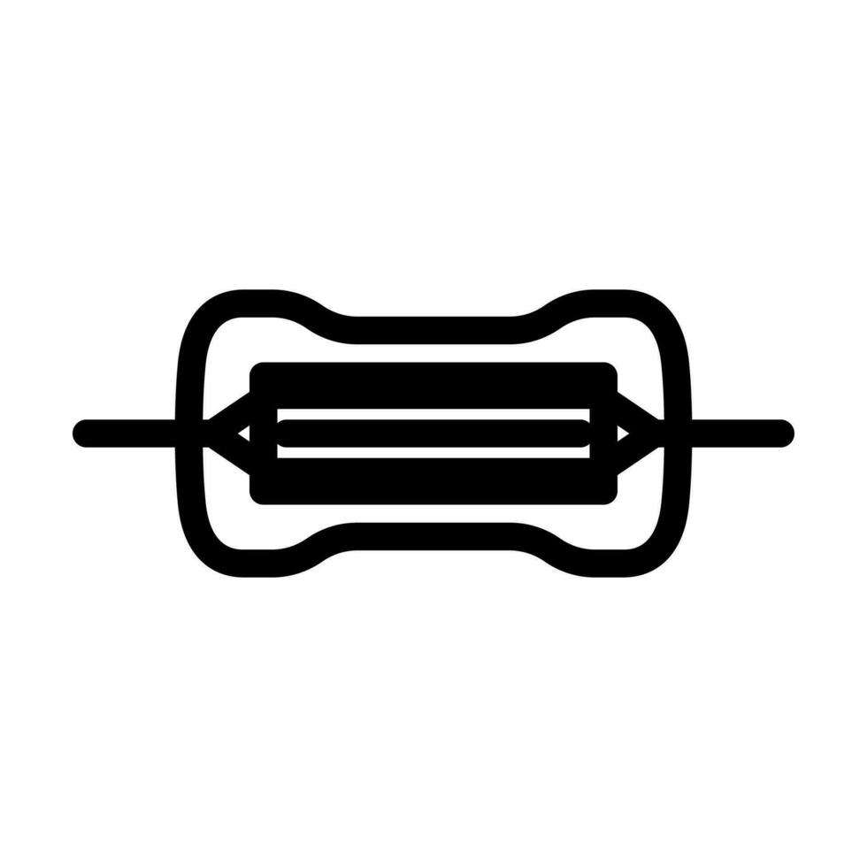 carbono filme resistor eletrônico componente linha ícone vetor ilustração