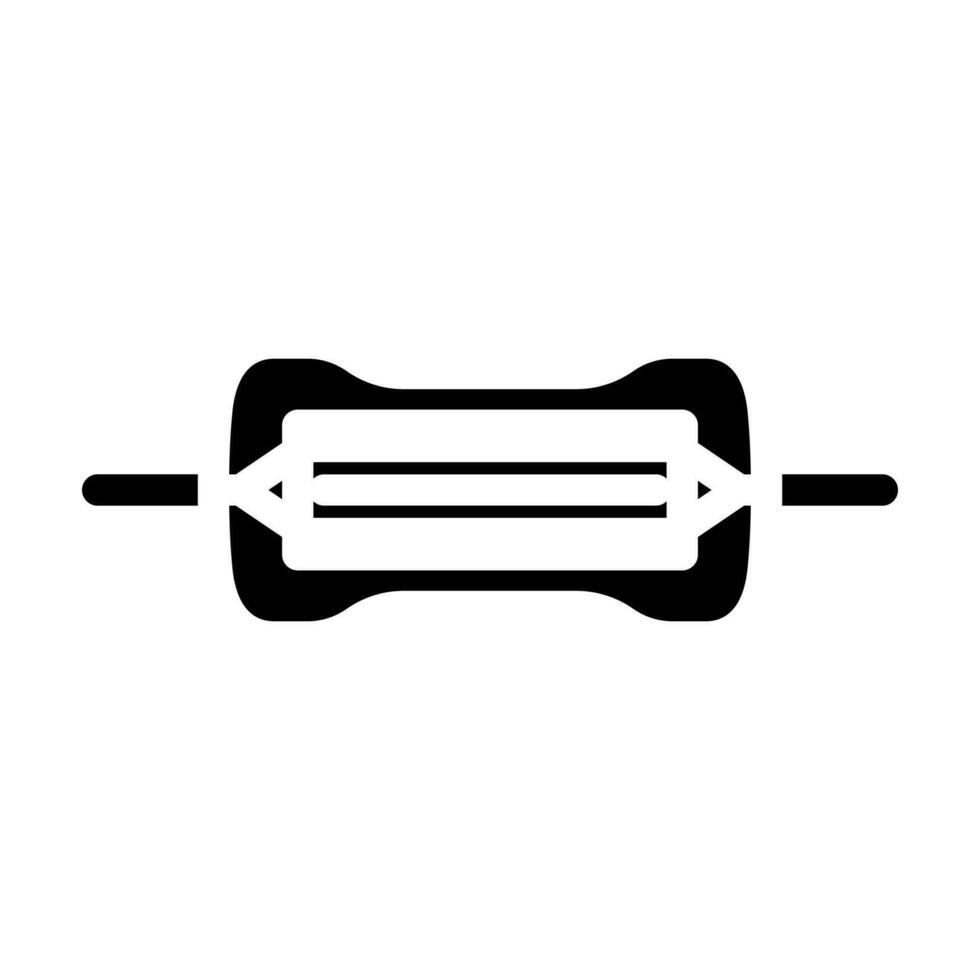 carbono filme resistor eletrônico componente glifo ícone vetor ilustração