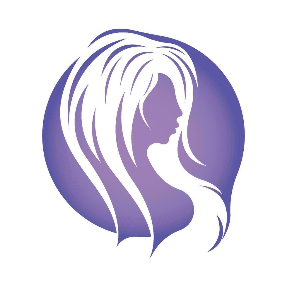 mulheres beleza, salão, spa, cabelo minimalista logotipo Projeto vetor