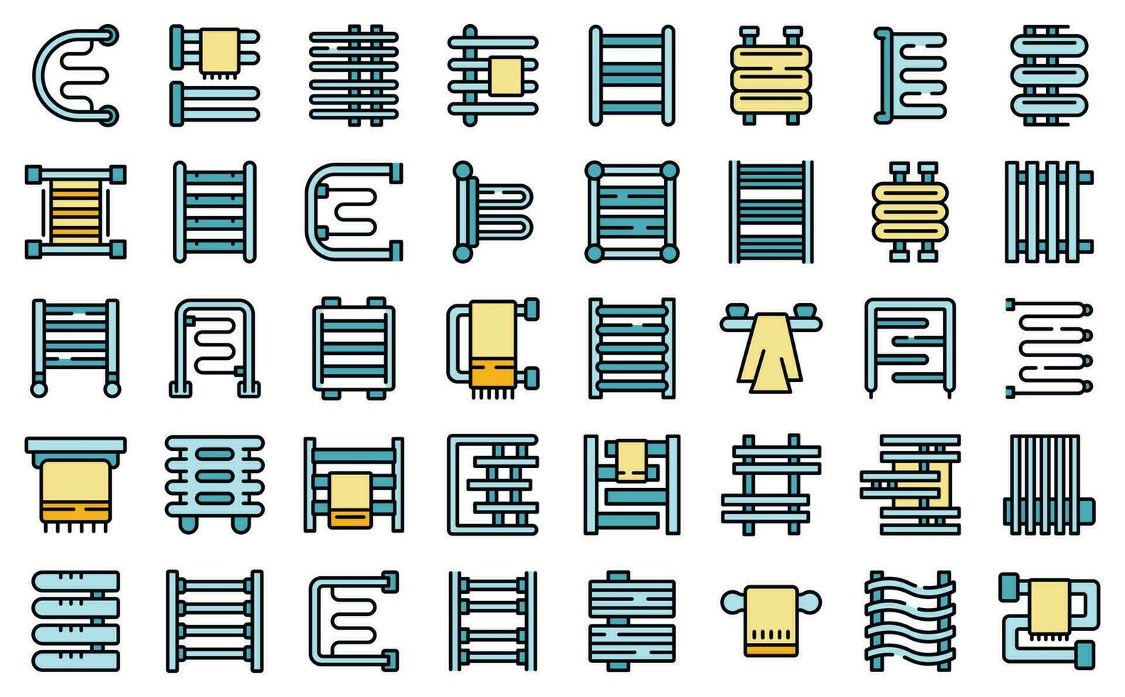 toalha secador ícones conjunto vetor plano