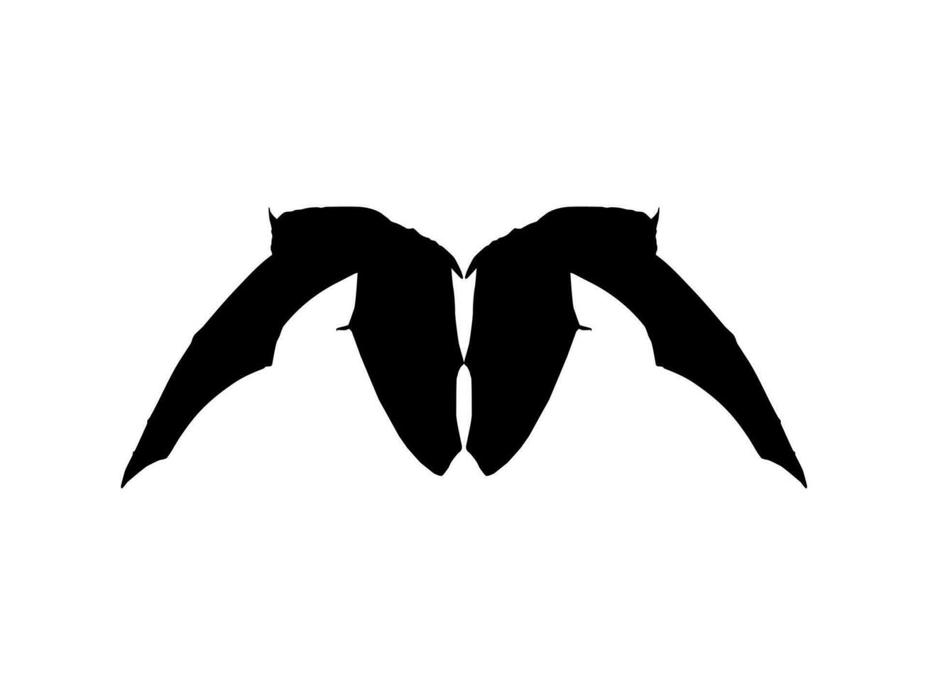 silhueta do par de raposa voadora ou morcego para ilustração de arte, ícone, símbolo, pictograma, logotipo, site ou elemento de design gráfico. ilustração vetorial vetor