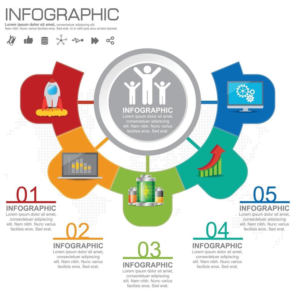 modelos de infográfico de etapa e linha do tempo para diagrama de processo de ilustração vetorial de negócios vetor