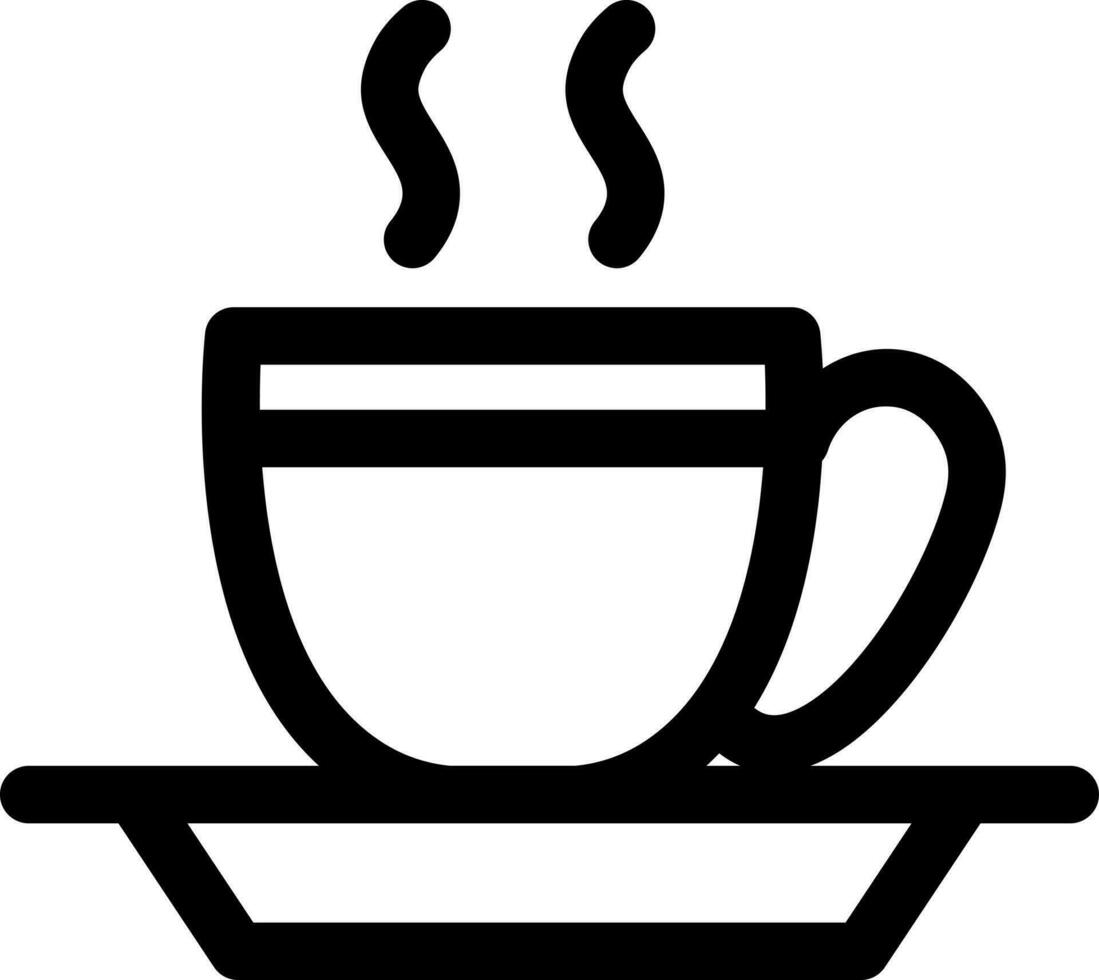 linha arte ilustração do quente chá copo ícone. vetor