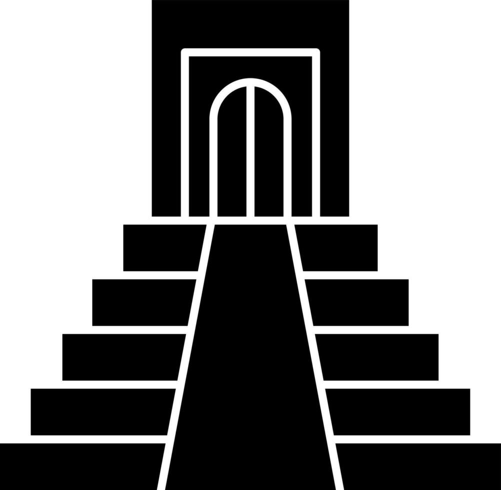 ilustração do asteca pirâmide ícone dentro glifo estilo. vetor