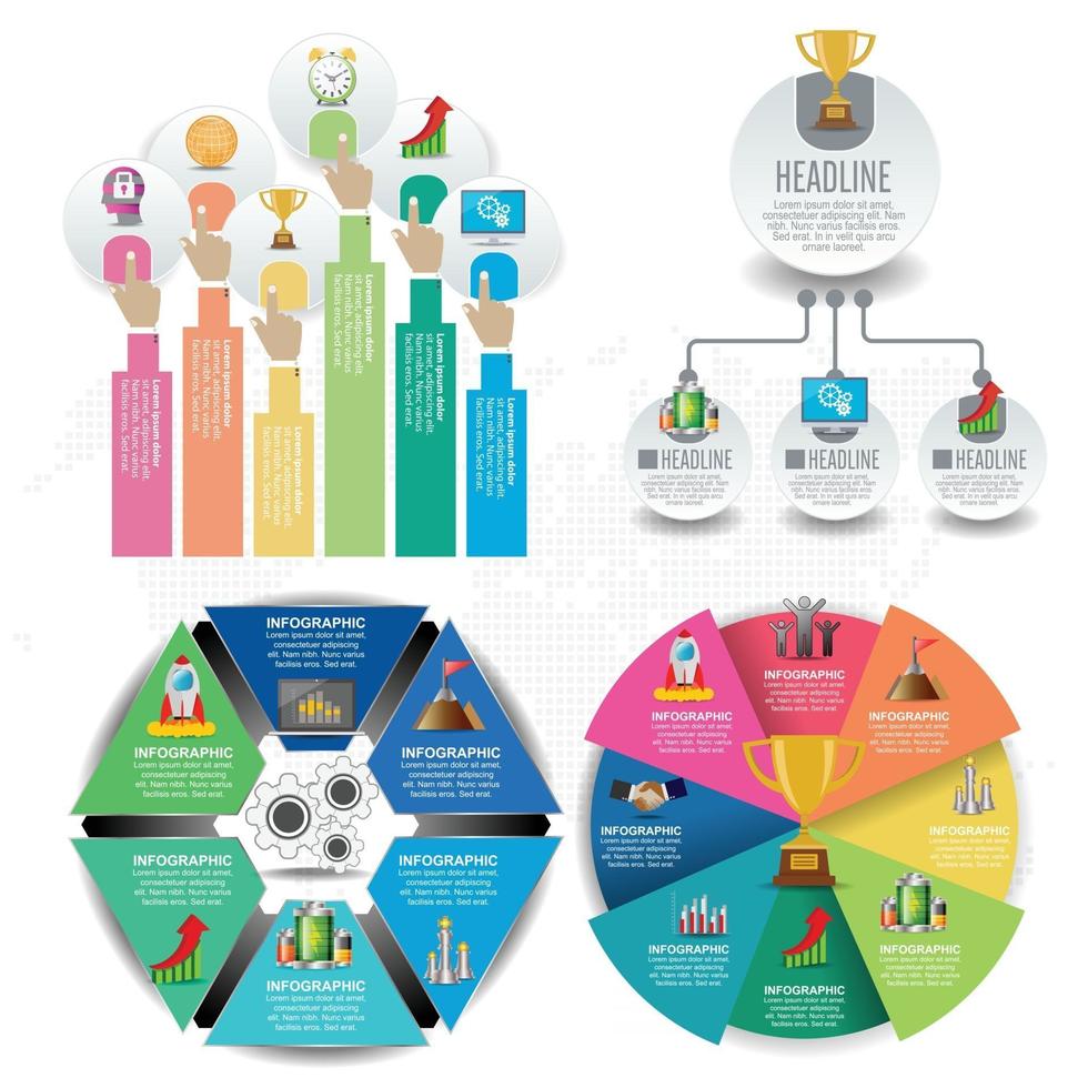 modelos de infográfico de etapa e linha do tempo para diagrama de processo de ilustração vetorial de negócios vetor