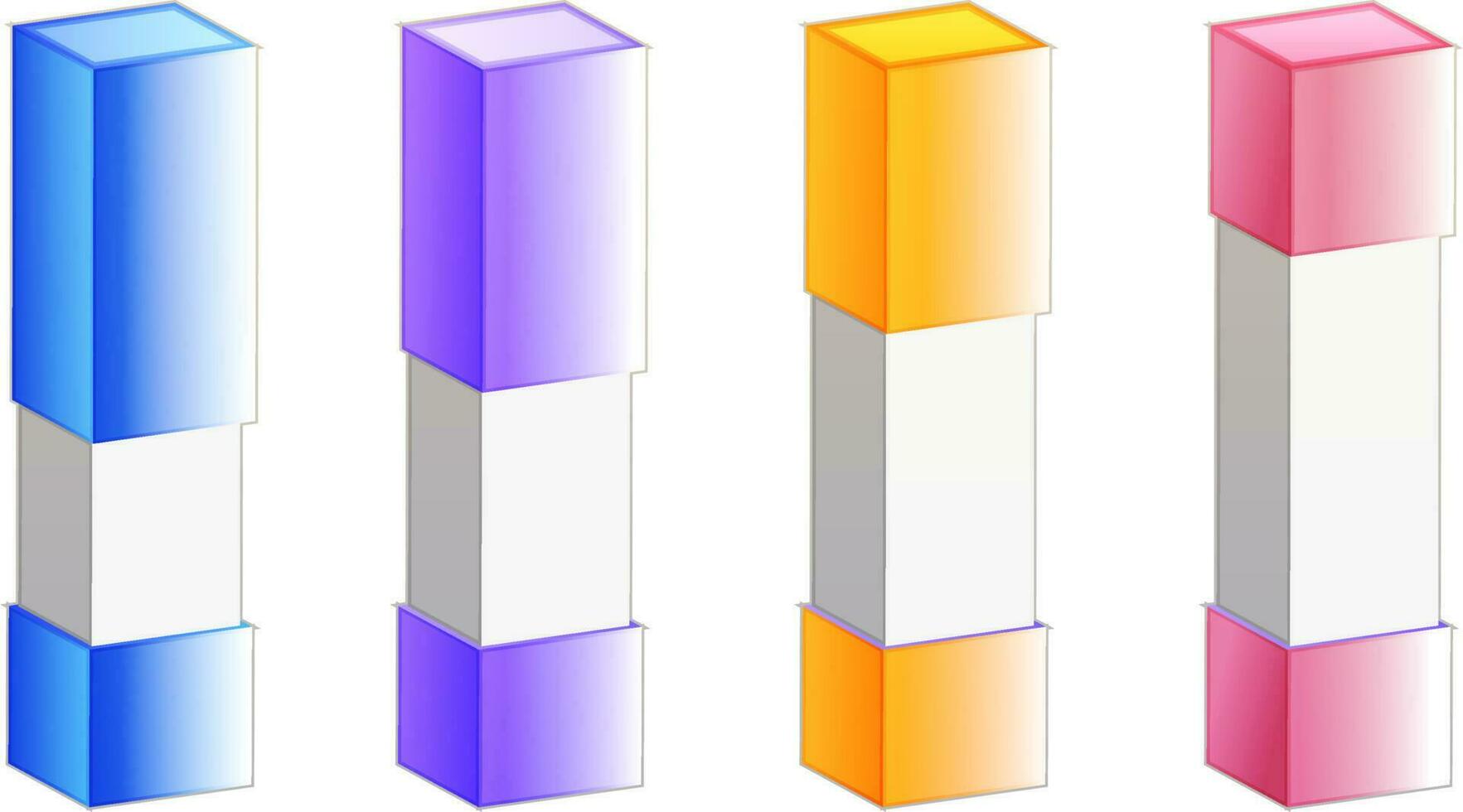 colorida 3d infográfico bares em branco fundo para o negócio e corporativo setor. vetor