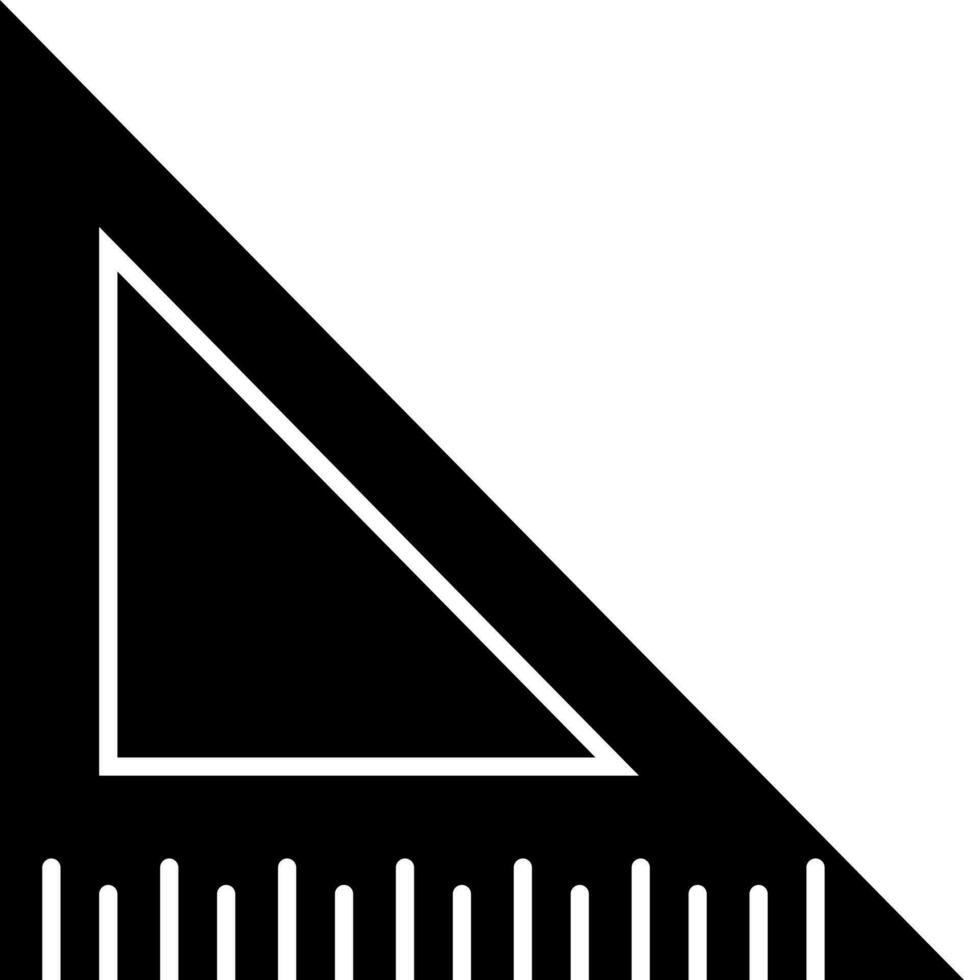 plano estilo triângulo régua ícone ou símbolo. vetor