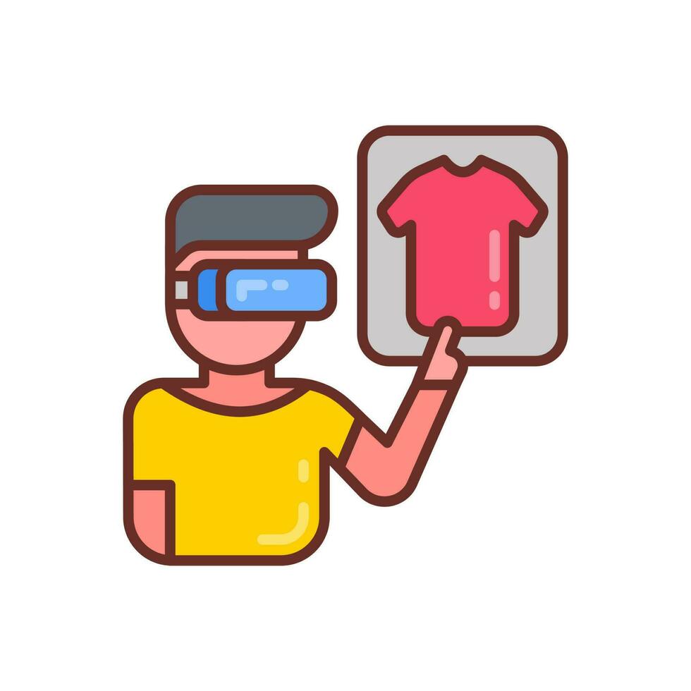 virtual realidade compras ícone dentro vetor. ilustração vetor