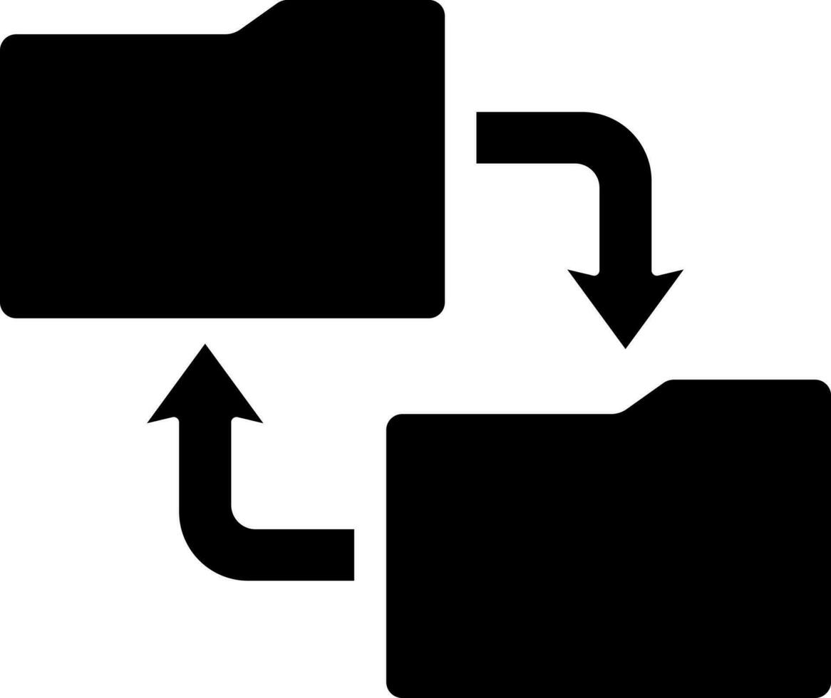 Arquivo ou dados transferir glifo ícone dentro plano estilo. vetor