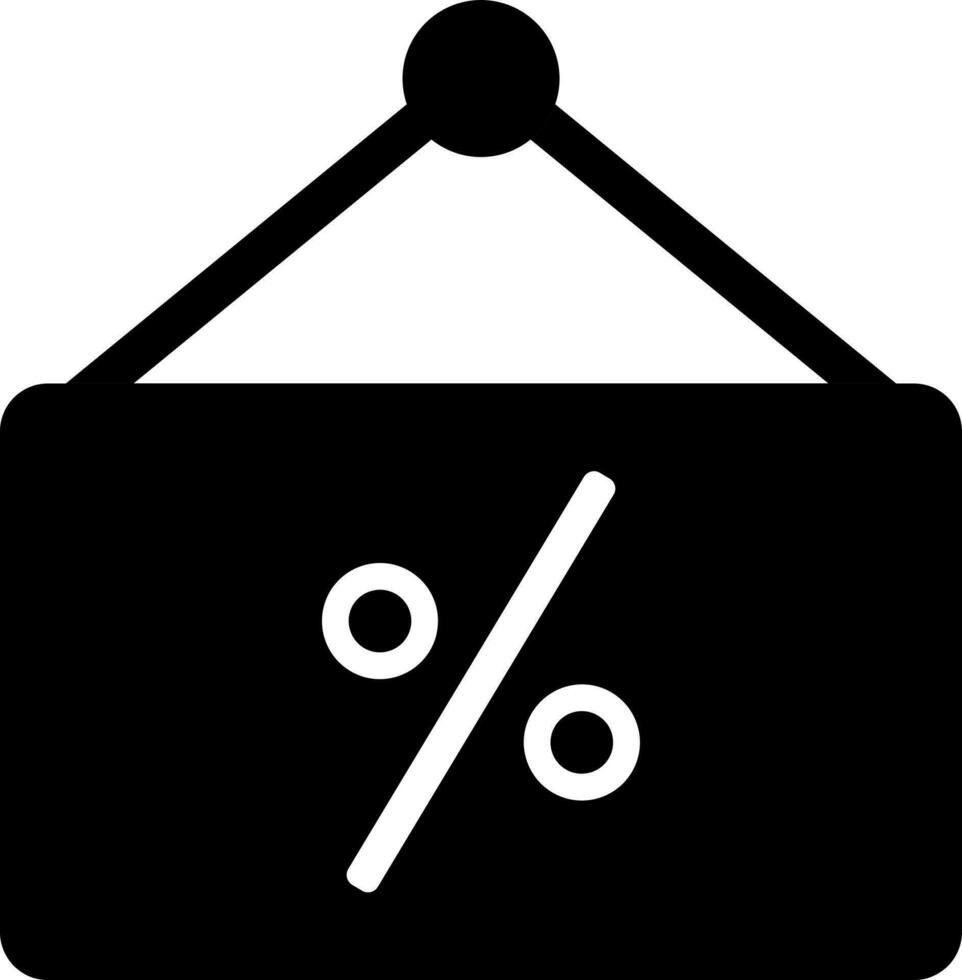 desconto percentagem borda glifo ícone. vetor