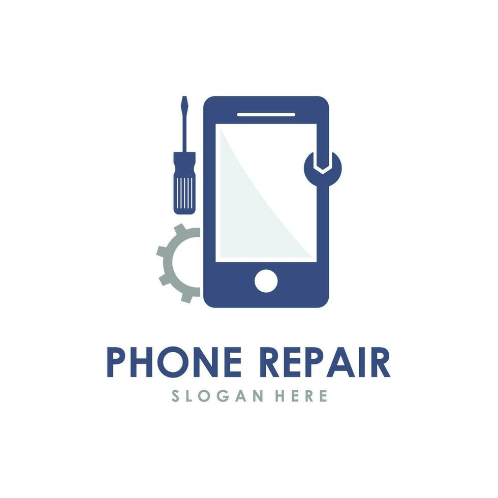 telefone reparar serviço logotipo modelo vetor