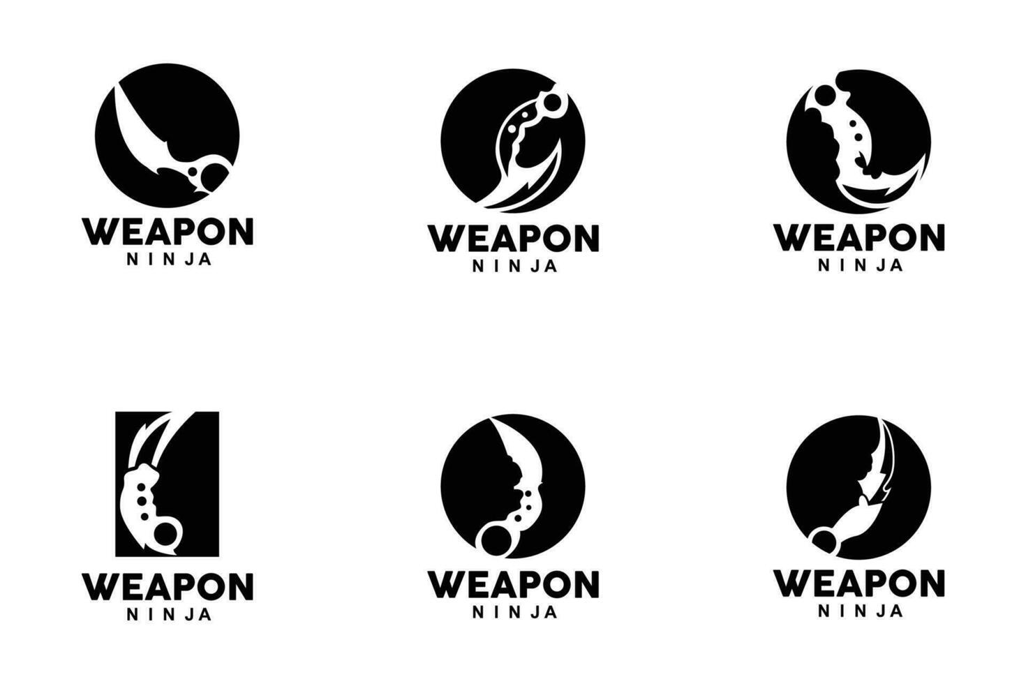 arma logotipo, tradicional arma karambit vetor, ninja brigando ferramenta simples projeto, símbolo ícone, ilustração vetor