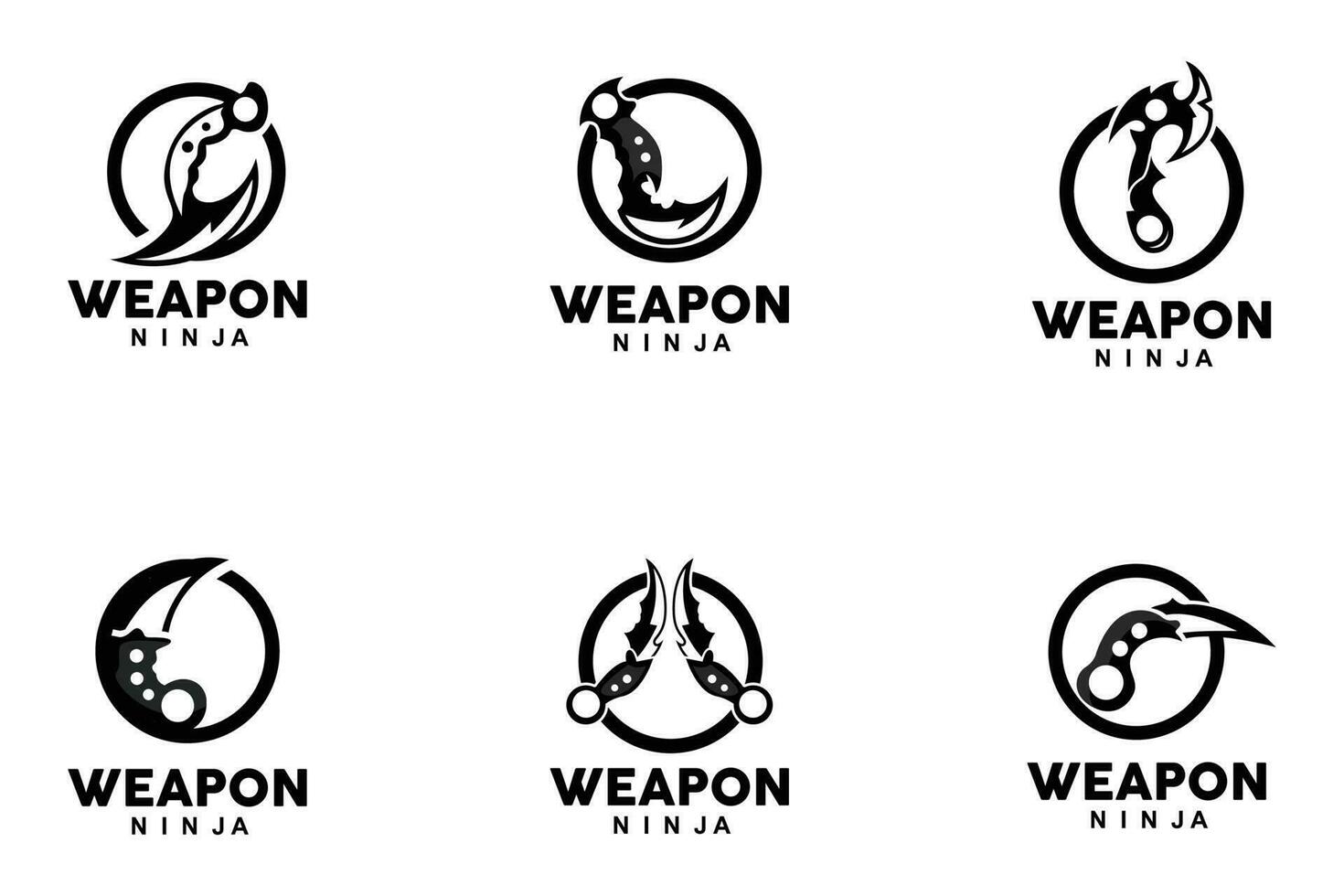arma logotipo, tradicional arma karambit vetor, ninja brigando ferramenta simples projeto, símbolo ícone, ilustração vetor