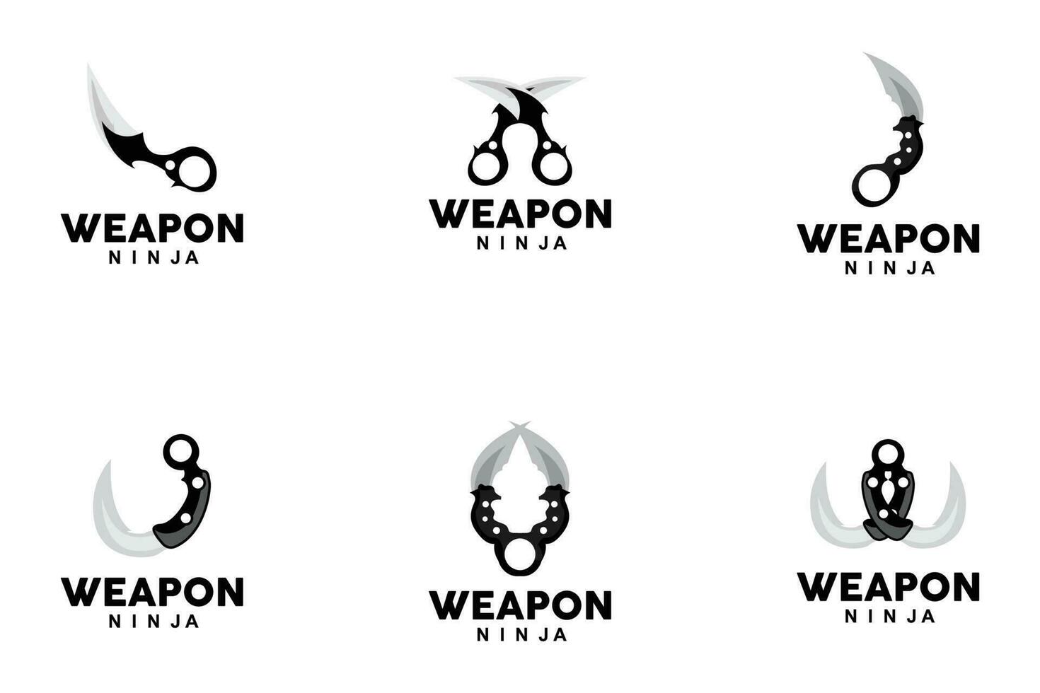 arma logotipo, tradicional arma karambit vetor, ninja brigando ferramenta simples projeto, símbolo ícone, ilustração vetor