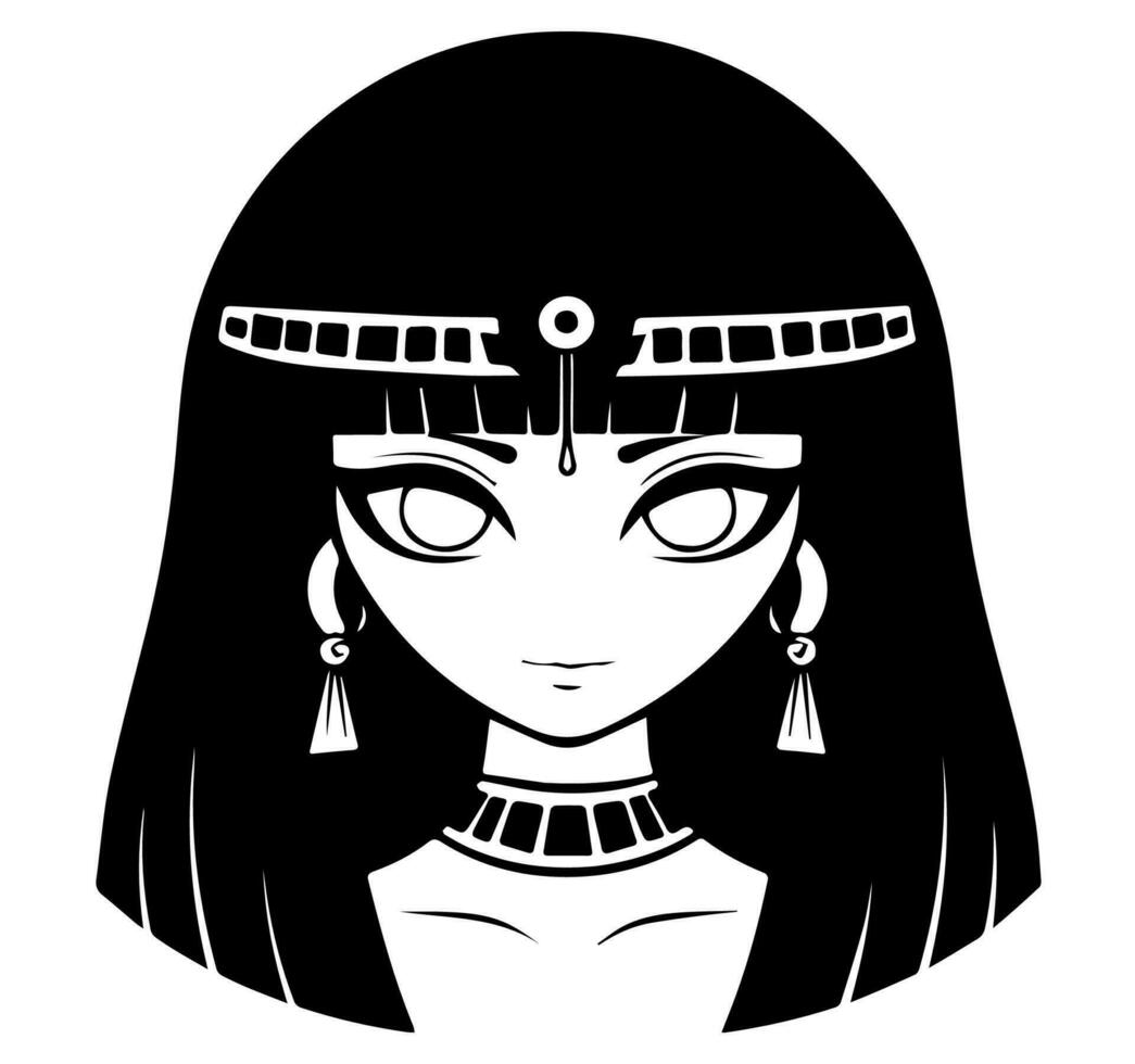 Cleópatra a rainha do antigo Egito, ícone vetor, fofa desenho animado. vetor