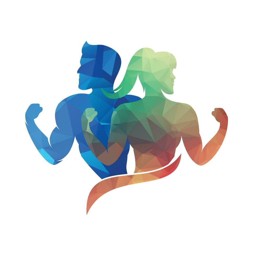 Academia logotipo masculino fêmea ginástica logotipo Projeto modelo vetor