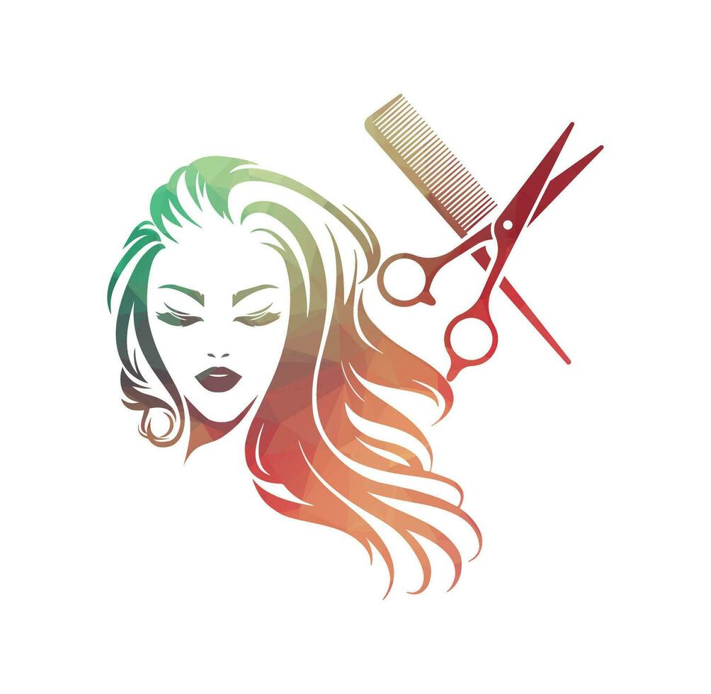 beleza cabelo salão logotipo fêmea moda logotipo vetor