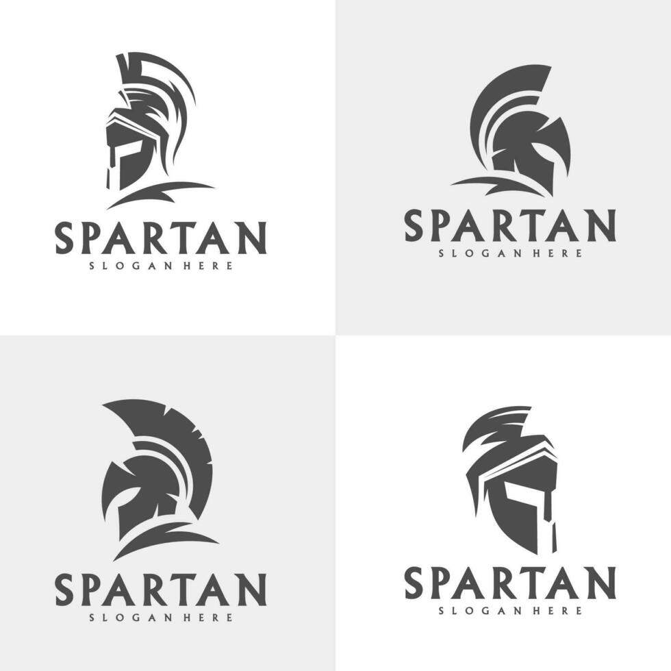 conjunto do espartano logotipo modelo vetor, criativo sparta logotipo vetor, espartano capacete logotipo vetor