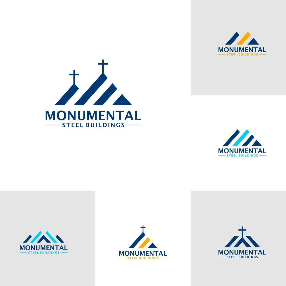 conjunto construção logotipo modelo, criativo Igreja logotipo Projeto vetor, casa logotipo conceitos vetor