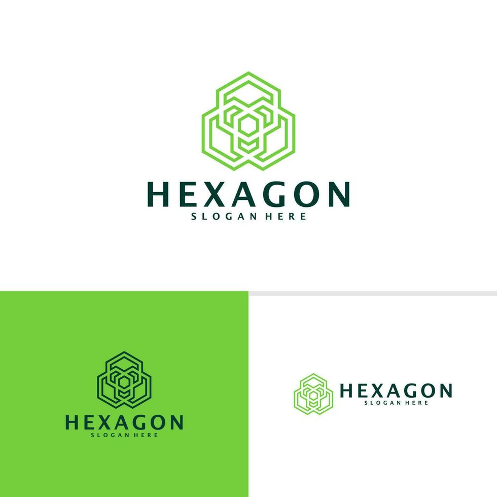 hexágono logotipo modelo, criativo hexágono logotipo Projeto vetor, hexágono logotipo conceito vetor