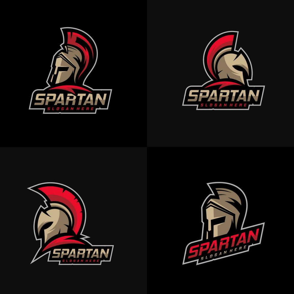 conjunto do espartano logotipo modelo vetor, criativo sparta logotipo vetor, espartano capacete logotipo vetor