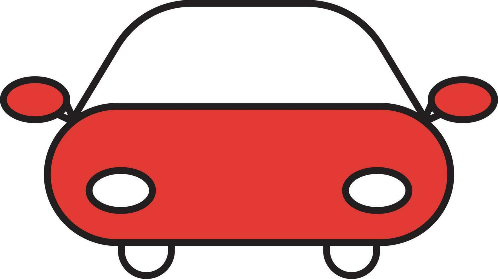 moderno carro ícone dentro vermelho e branco cor. vetor