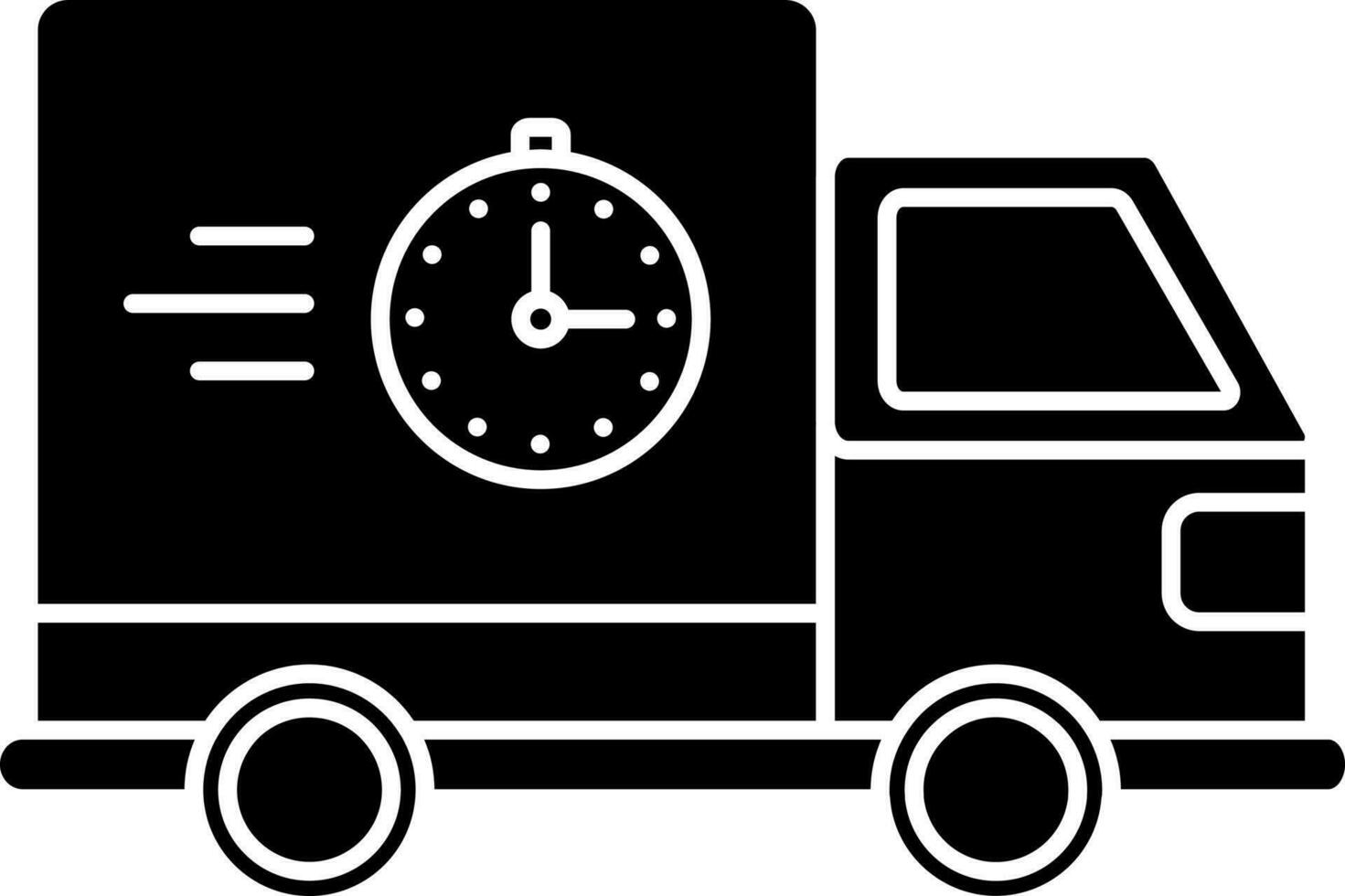cronograma Entrega caminhão ícone dentro Preto e branco cor. vetor