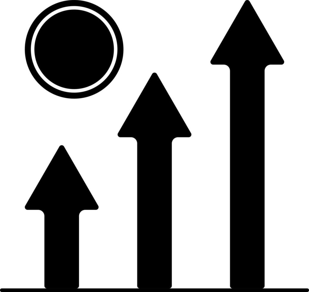 isolado financeiro crescimento ícone dentro Preto e branco cor. vetor