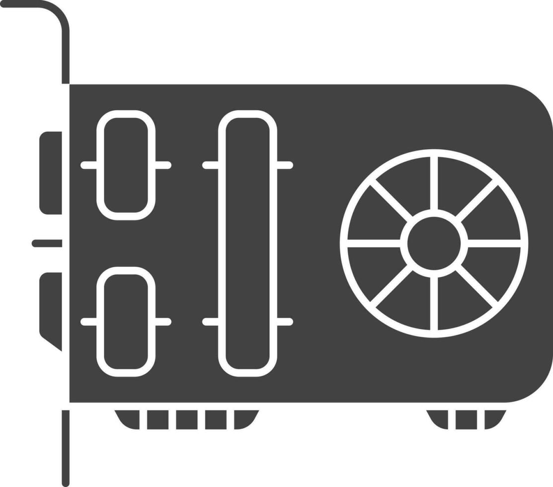 cinzento e branco gpu gráficos em processamento unidade ícone. vetor