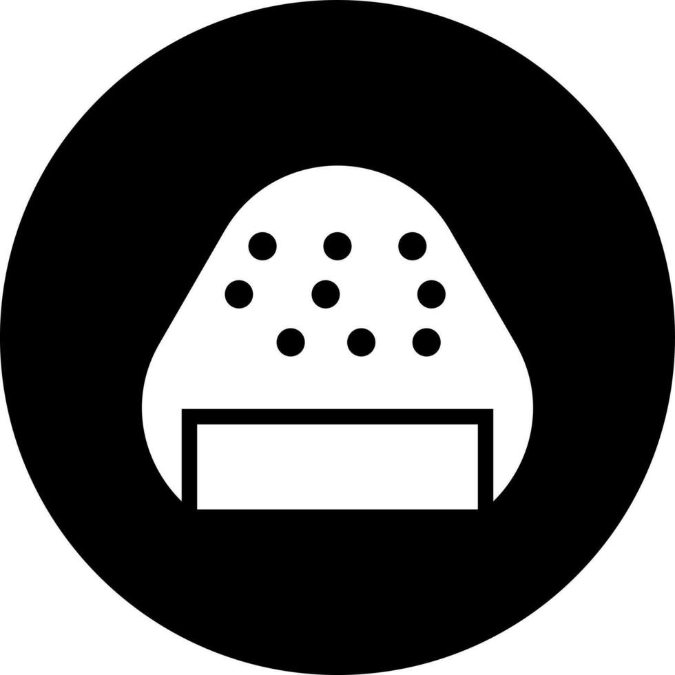 plano estilo arroz bolo ícone dentro Preto e branco cor. vetor