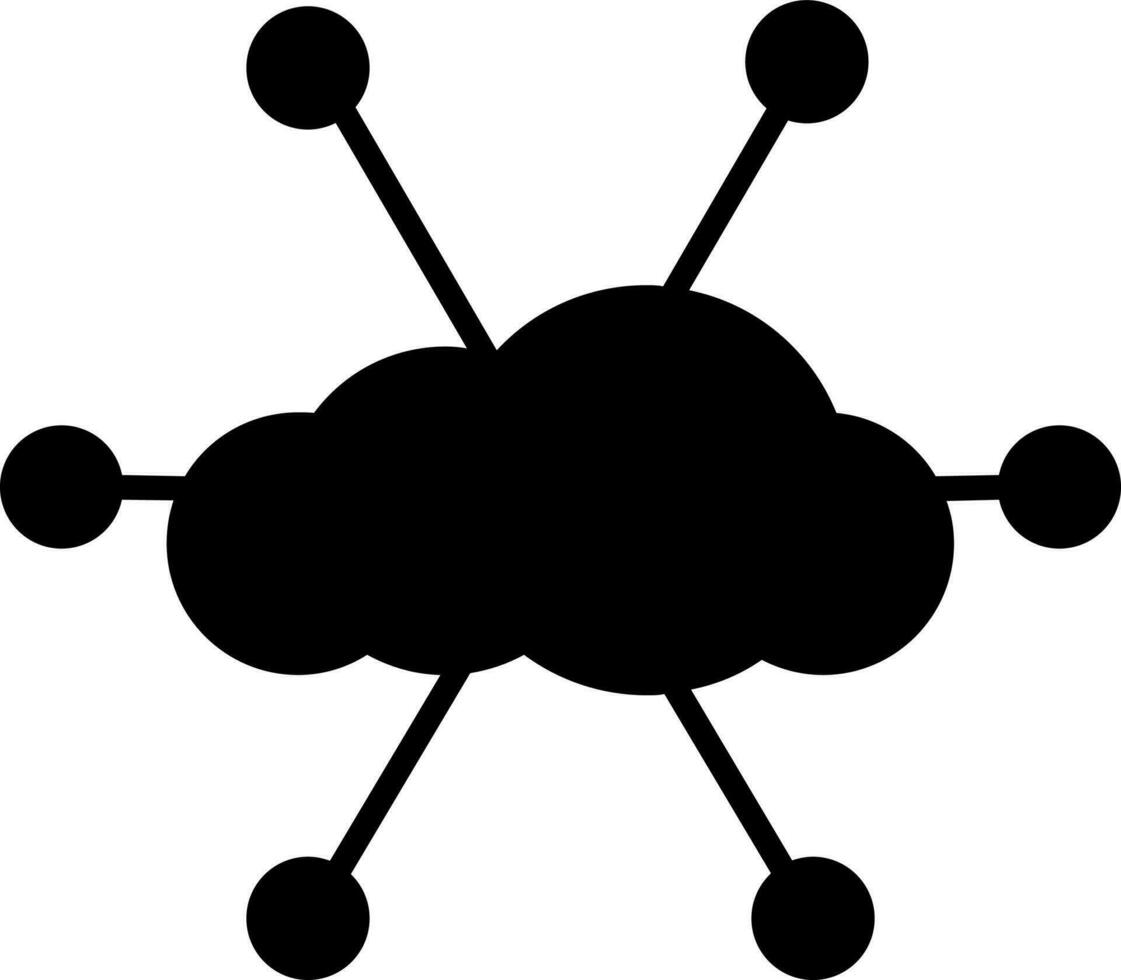 Preto nuvem partilha rede conexão. vetor