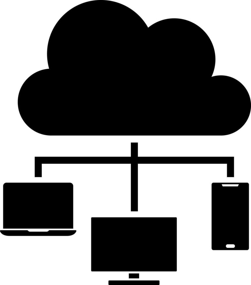 nuvem servidor conectado para inteligente dispositivo ícone. vetor