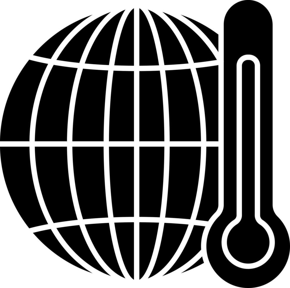ilustração do Preto e branco global aquecimento ícone. vetor