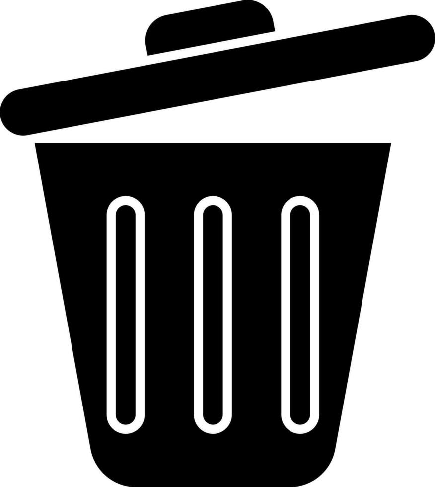 ícone do caixote de lixo dentro Preto e branco cor. vetor