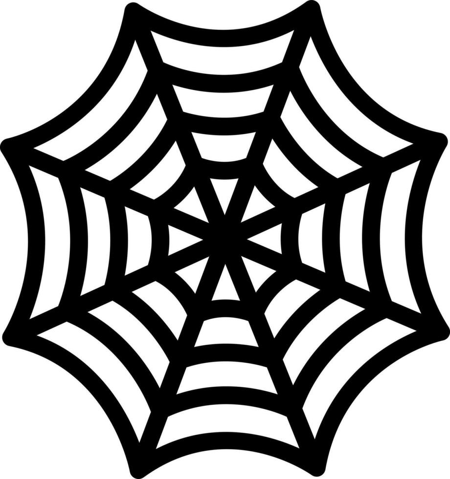 Preto e branco aranha rede ícone dentro plano estilo. vetor