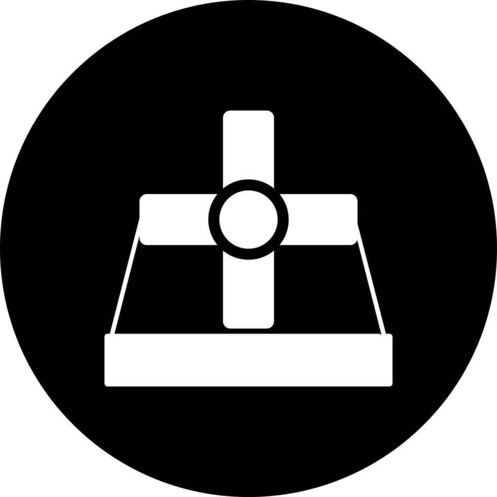Jesus Cruz placa ou símbolo dentro Preto e branco cor. vetor