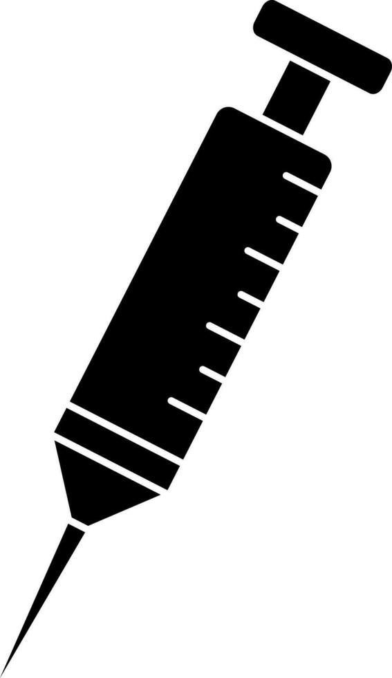 isolado seringa ícone dentro Preto e branco cor. vetor