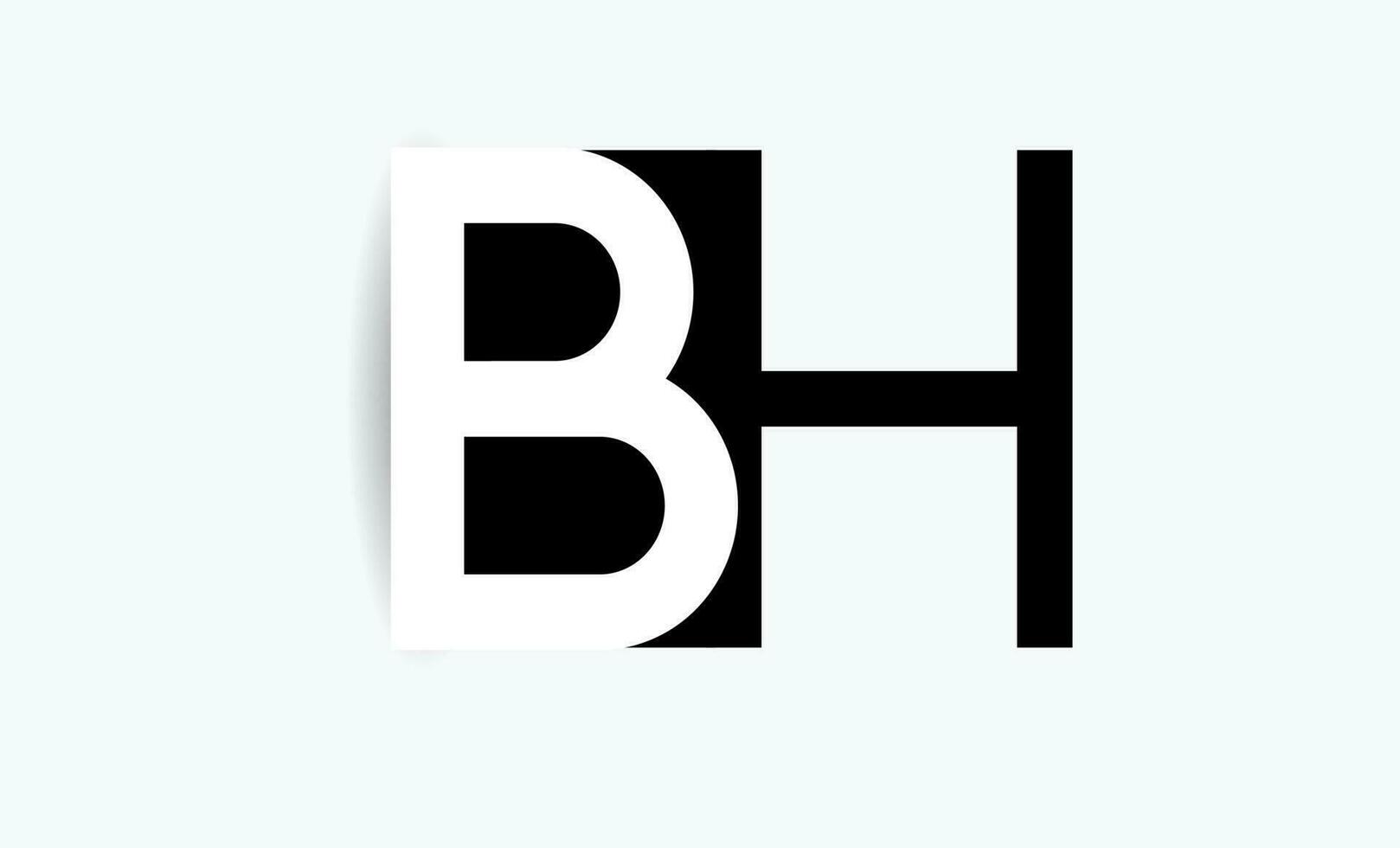 vetor logotipo símbolos cartas b h minimalismo