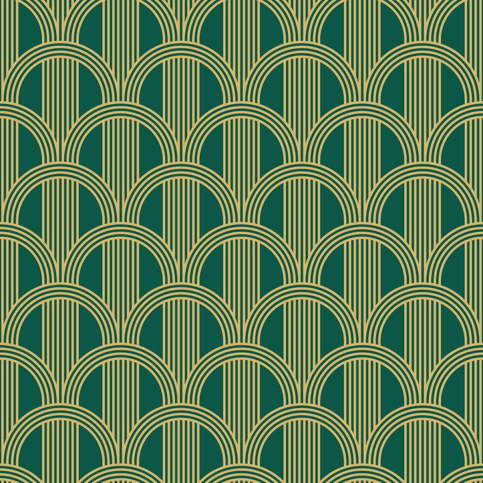 padrão sem emenda vintage art déco. formas geométricas de ouro de arte de linha. ilustração vetorial de ornamentos modernos. fundo elegante retrô gatsby para tecido, papel de parede ou embrulho vetor