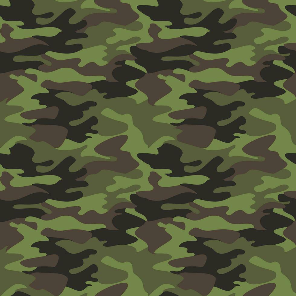 camuflar padronizar fundo desatado vetor ilustração. clássico roupas estilo mascaramento camo repetir imprimir. verde Castanho Preto Oliva cores floresta textura