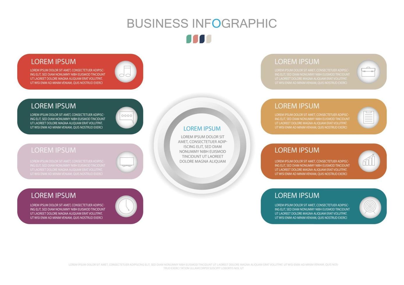 modelo de infográfico em modelo de 4 etapas para apresentação de gráfico de diagrama e gráfico vetor