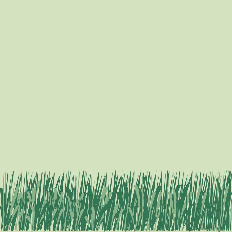 simples desatado fronteira verde Relva isolado em branco fundo. botânico rabisco, desenhando natureza padronizar silhueta gramado quadro. vetor ilustração